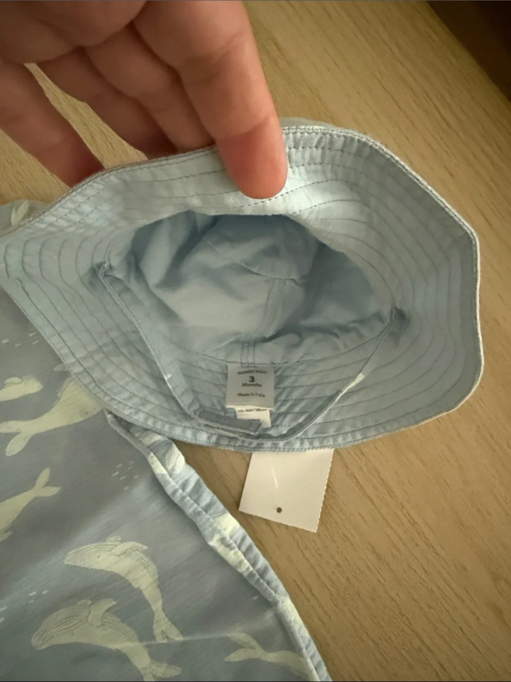 Nordstrom Two piece set Light Blue Whale Print One-Piece with Hat NWT
